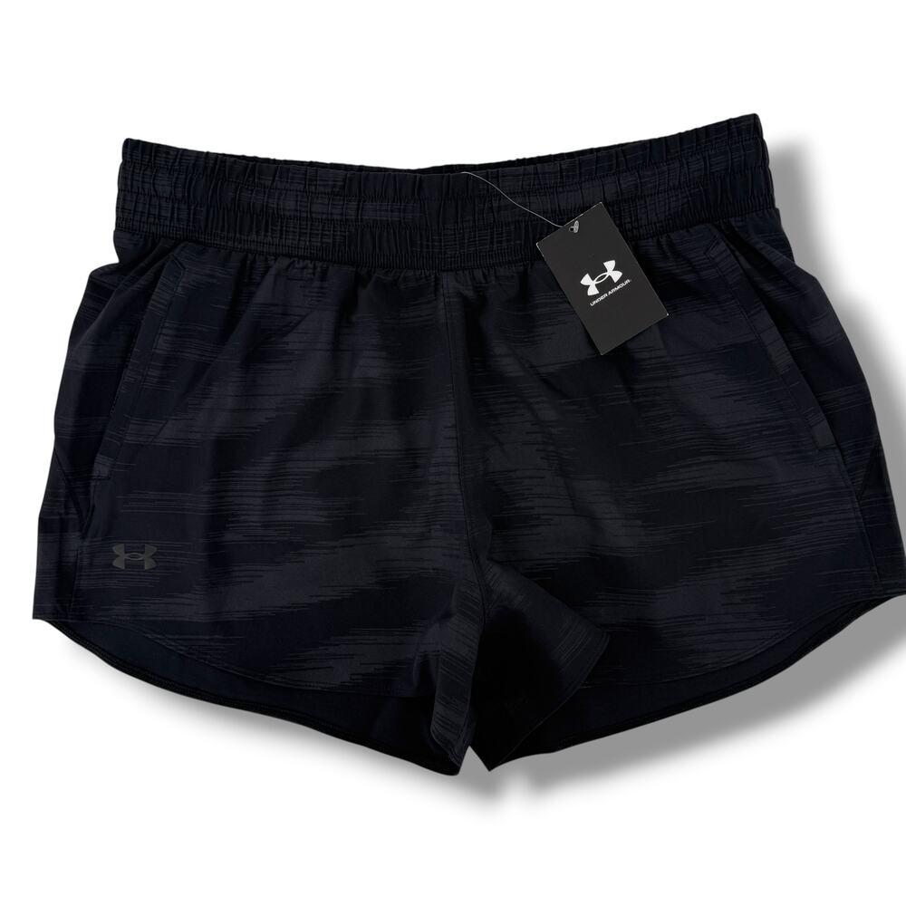 Under Armour UA Vanish Emboss Shorts Womens Size XL Black 3" Inseam